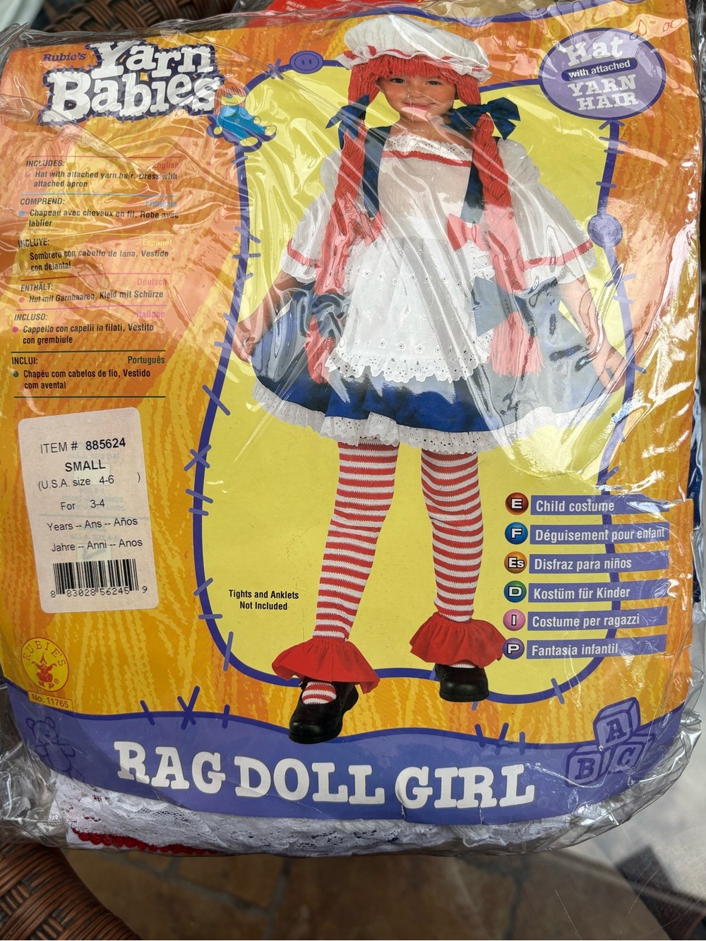 Rag Doll Girl Costume - Red, White & Blue